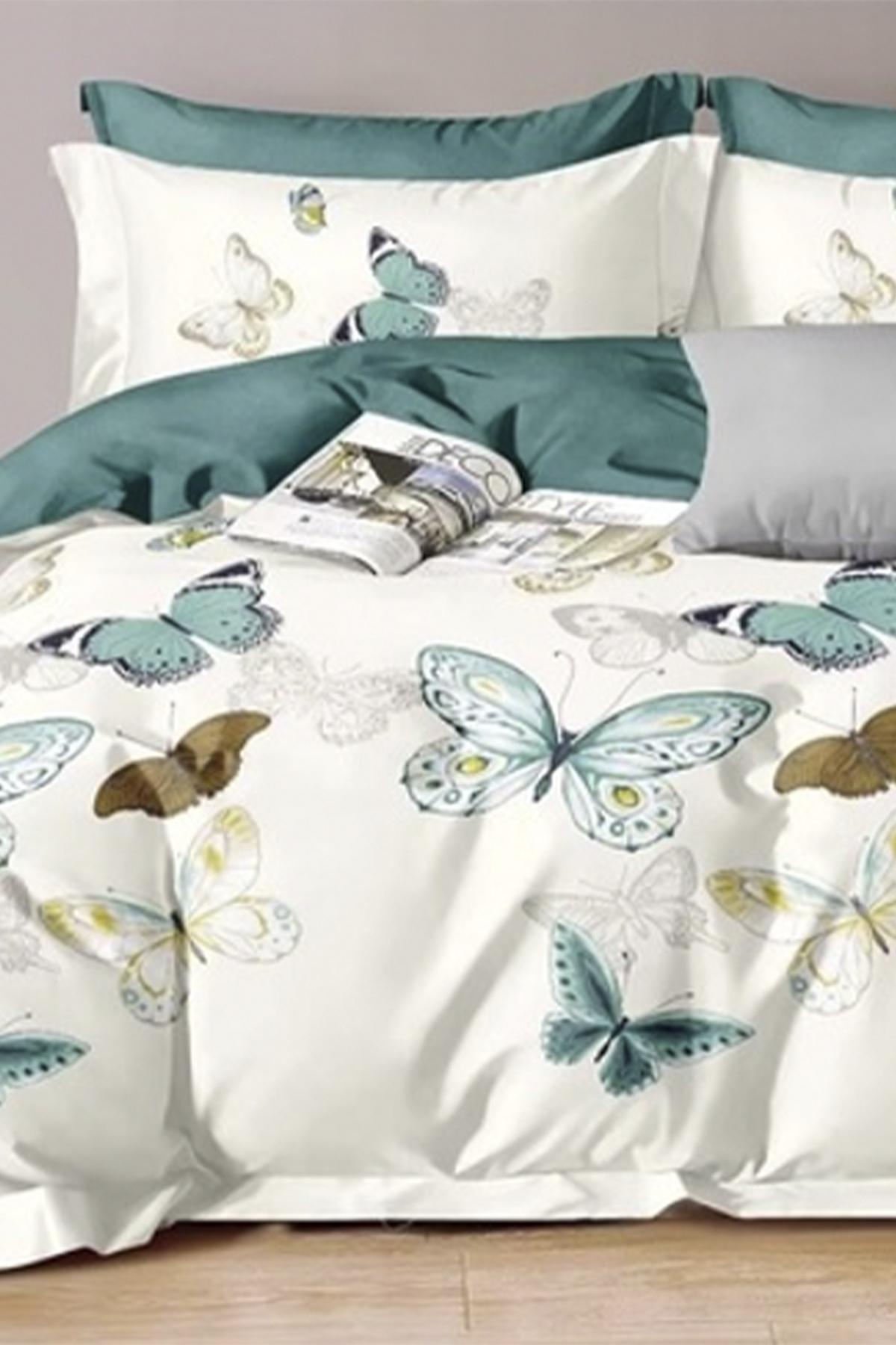 Комплект постельного белья Soho евро Butterfly Aqua ЦБ-00272922