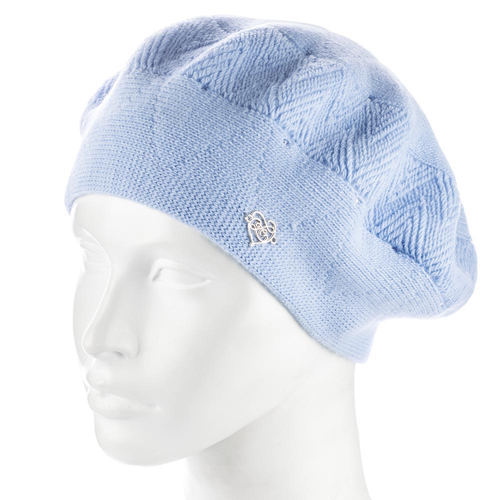 Берет женский Zolly ZH252 шерстяной двойной Голубой (154098)