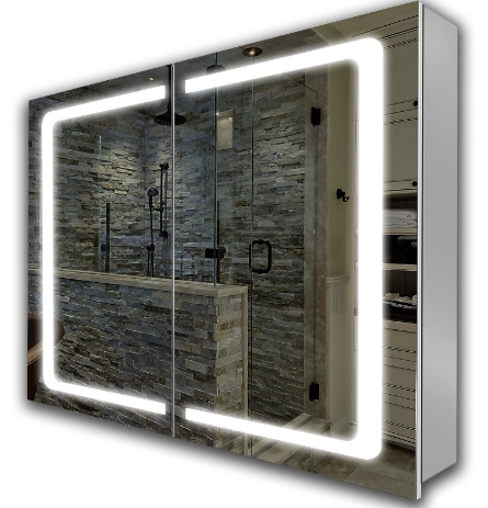 Шафка дзеркальна J-Mirror Andrea з LED підсвічуванням 80x60 см з тримачем Colombo Design Plus W4913 (29706035)