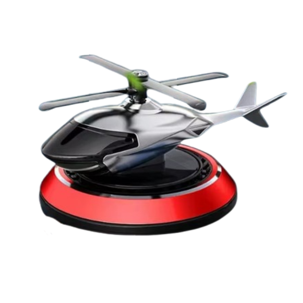 Ароматизатор в машину многоразовый в форме вертолета на солнечной батарее Красный Ароматизатор в машину многоразовый в форме вертолета на солнечной батарее Красный