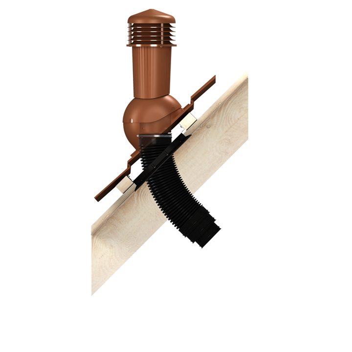 Труба соединительная для вентиляционного выхода DN125-125/110/100 520 мм (9005) - фото 3