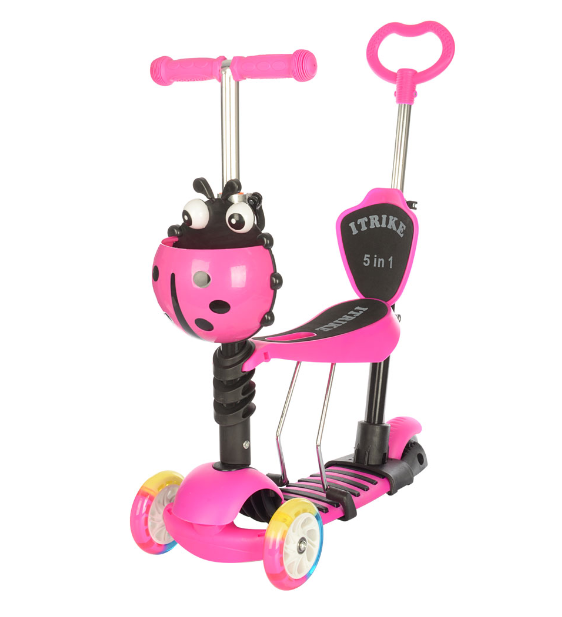 Самокат JR 3-026-C розовый (AN003283)