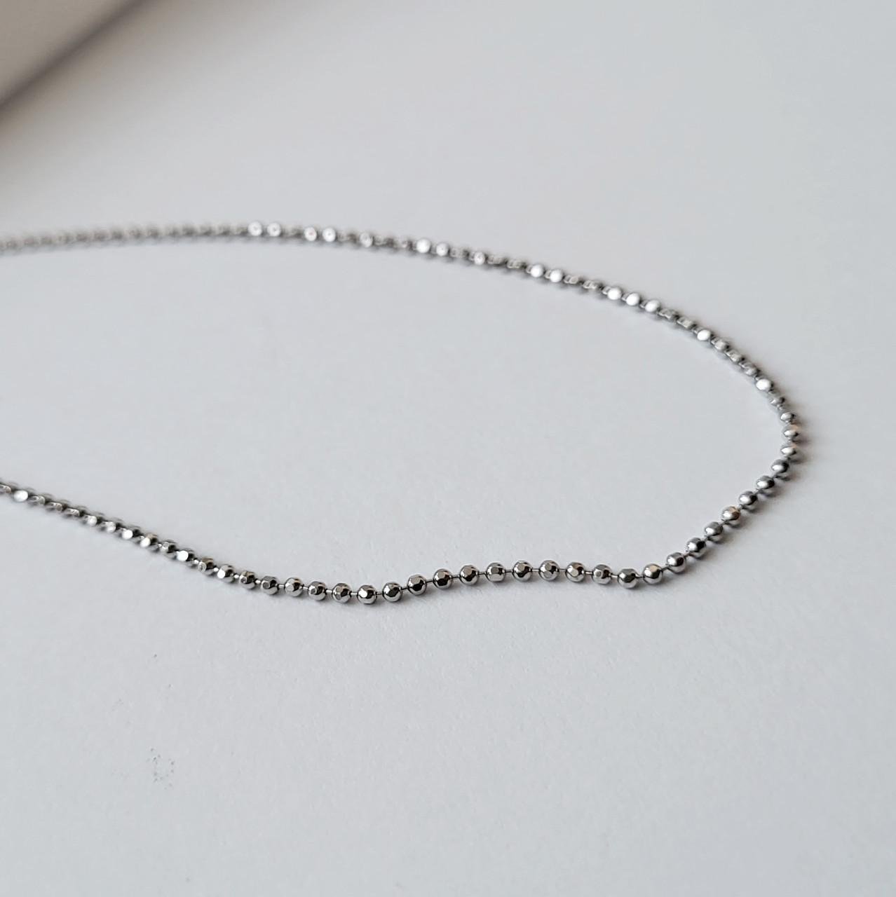 Цепочка с шариками серебро 925 пробы родированное 1,72 г 40 см (pldc120)