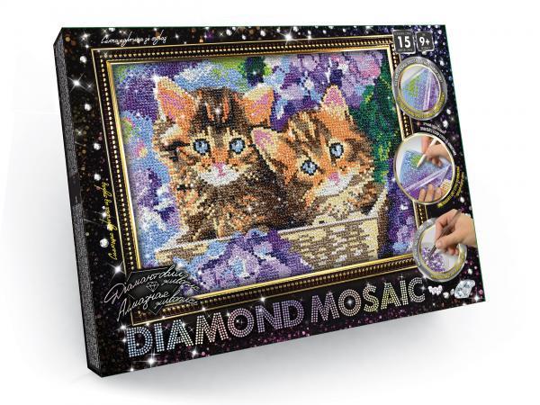 Алмазная мозаика Danko Toys Diamond mosaic Животные Котята в цветах 20х30 см (DM-03-05)