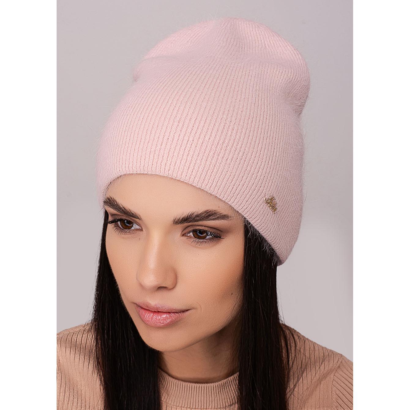Шапка женская зимняя Leks СЕТКА ангоровая двойная без отворота one size Светло-пудровый (273040) - фото 1 Шапка женская зимняя Leks СЕТКА ангоровая двойная без отворота one size Светло-пудровый (273040) - фото 1