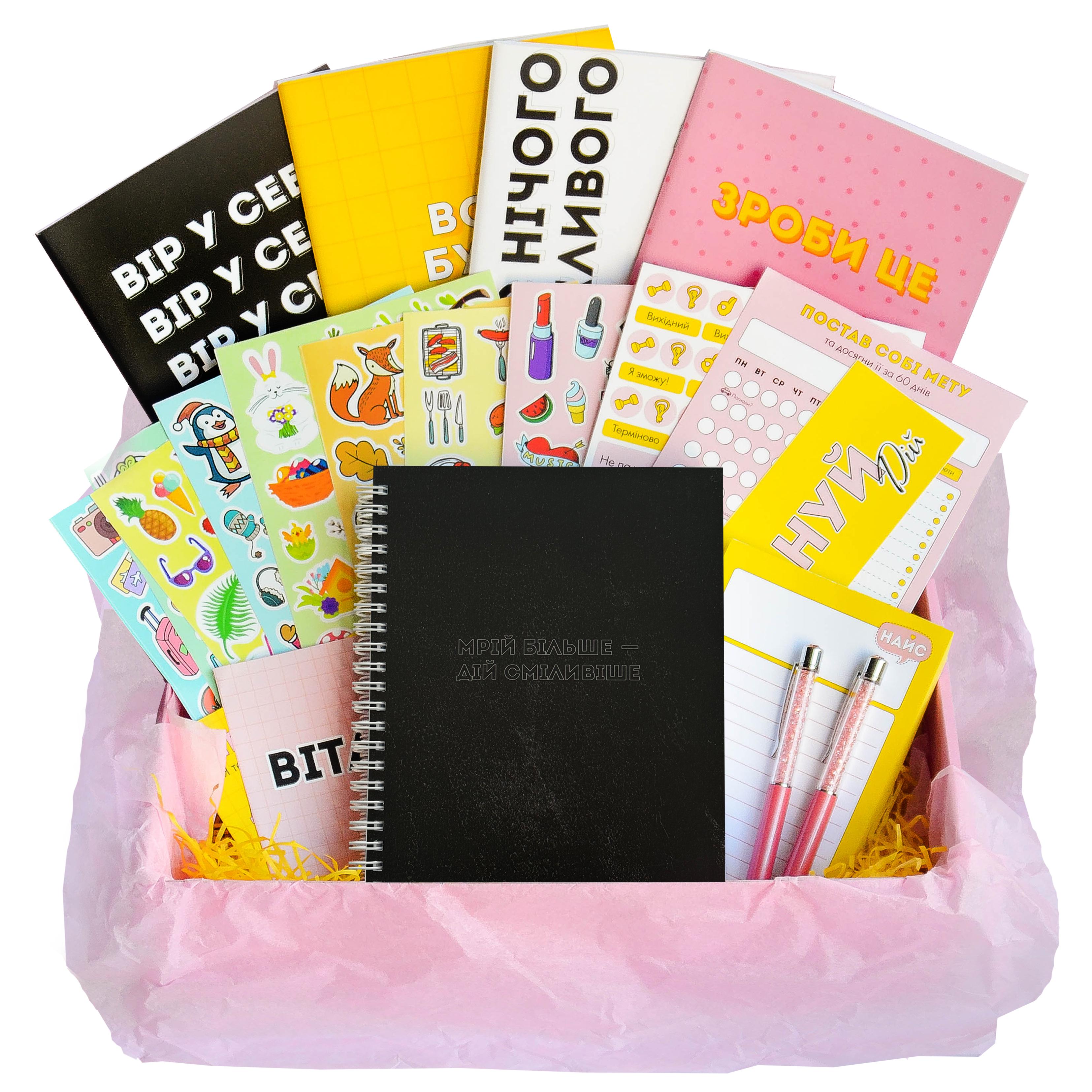 Подарочный набор Nays Box с планером "Немає нічого неможливого" Черный