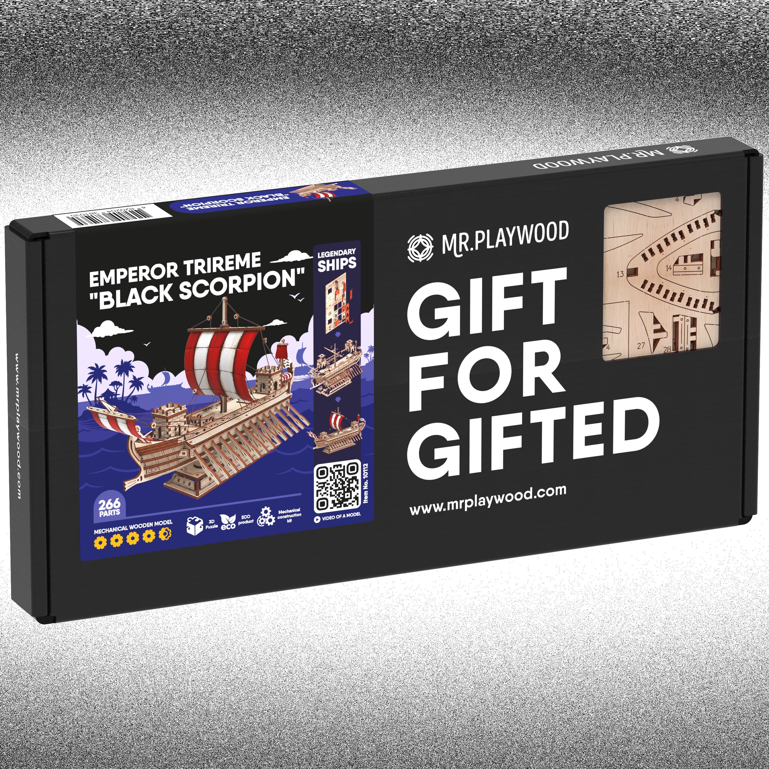 Конструктор дерев'яний Mr Playwood Корабель Імператорська трієра Чорний Скорпіон (10112) - фото 7 Конструктор дерев'яний Mr Playwood Корабель Імператорська трієра Чорний Скорпіон (10112) - фото 7