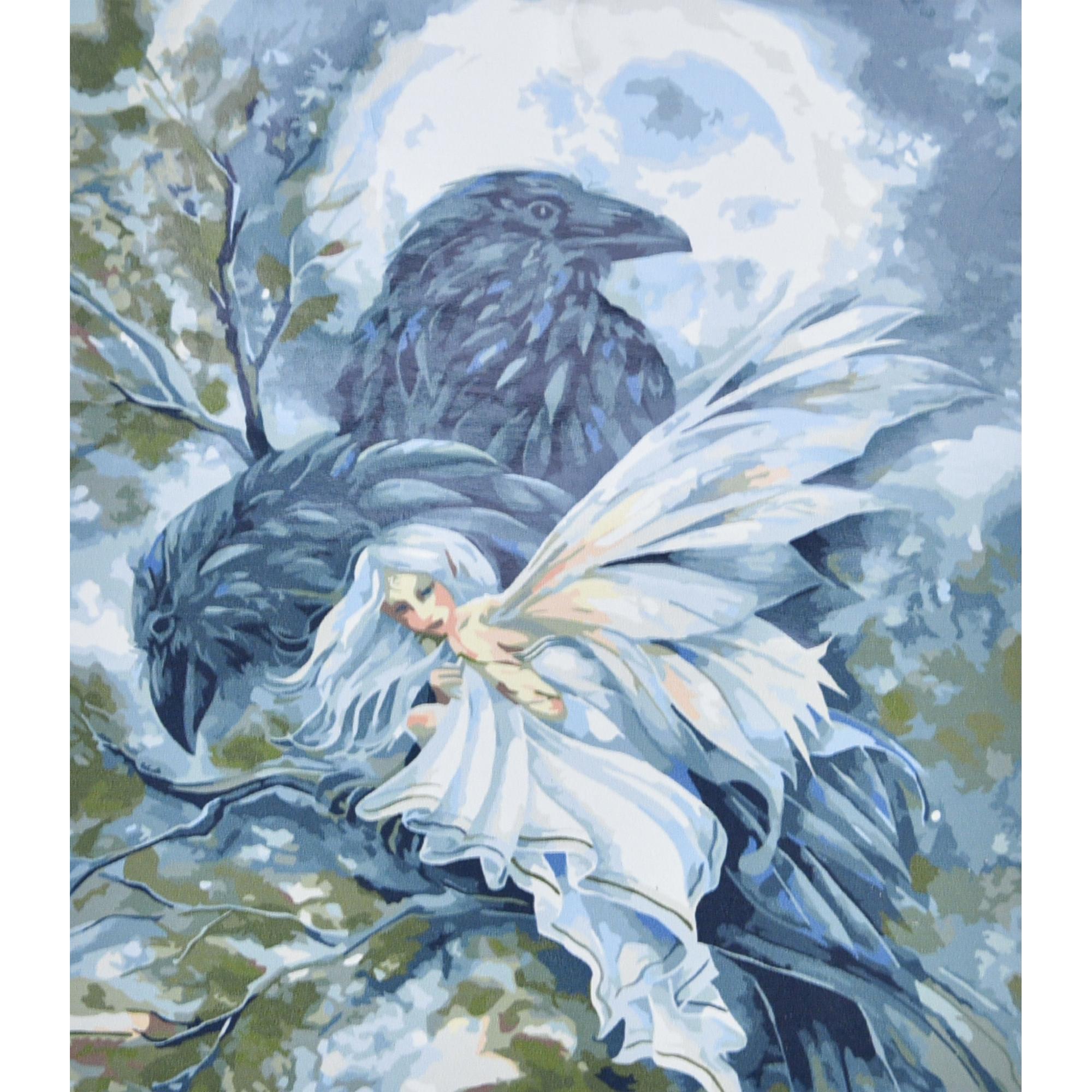 Картина по номерам Strateg Премиум Магия лунного света с лаком и уровнем 30x40 см (Str-SS6466)