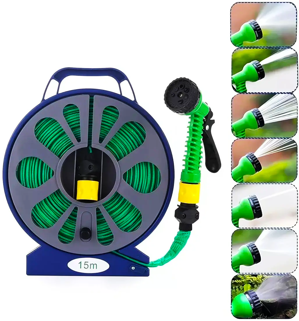Шланг поливной с катушкой и распылителем 15 м Зеленый (27122877) - фото 2 Шланг поливной с катушкой и распылителем 15 м Зеленый (27122877) - фото 2