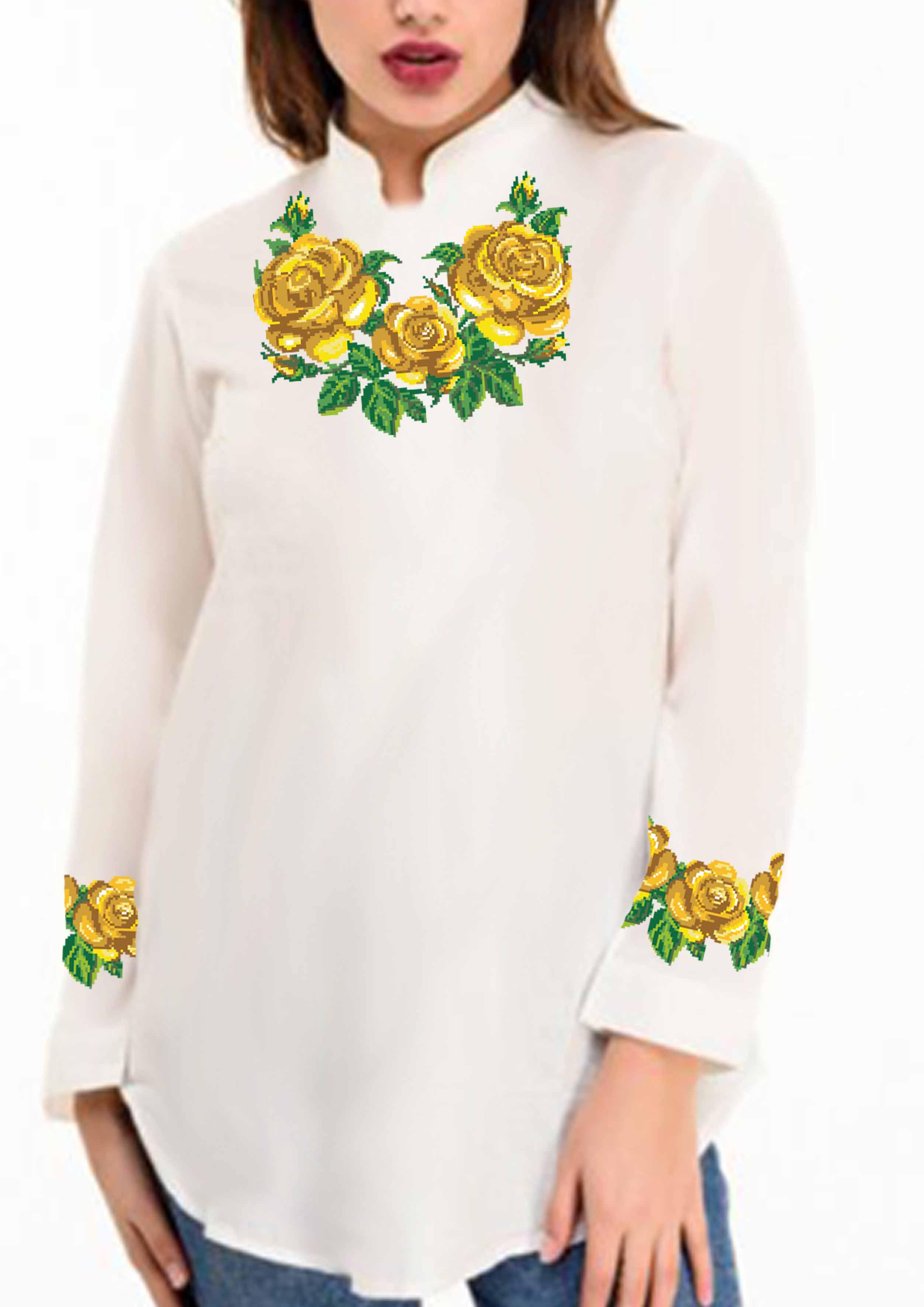 Заготовка для вишивки нитками або бісером сорочка СЖ-69 габардин Заготовка для вишивки нитками або бісером сорочка СЖ-69 габардин