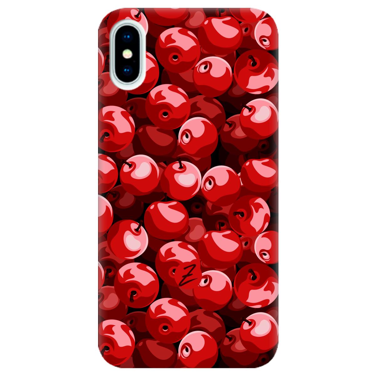 Силиконовый чехол Zorrov для Apple iPhone X - Cherry (10290050153033604)