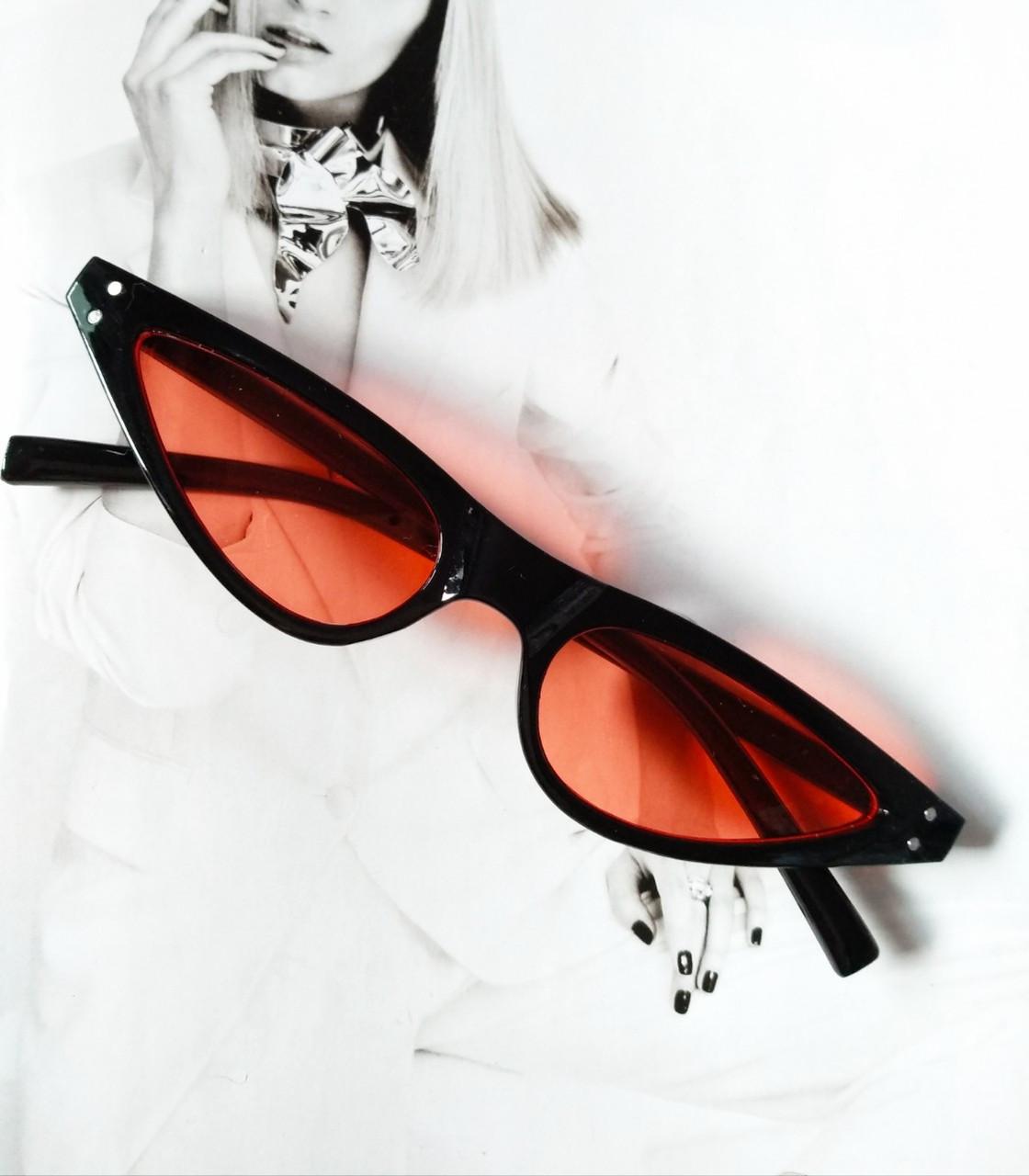 Очки солнцезащитные маленький треугольник Черный с красным