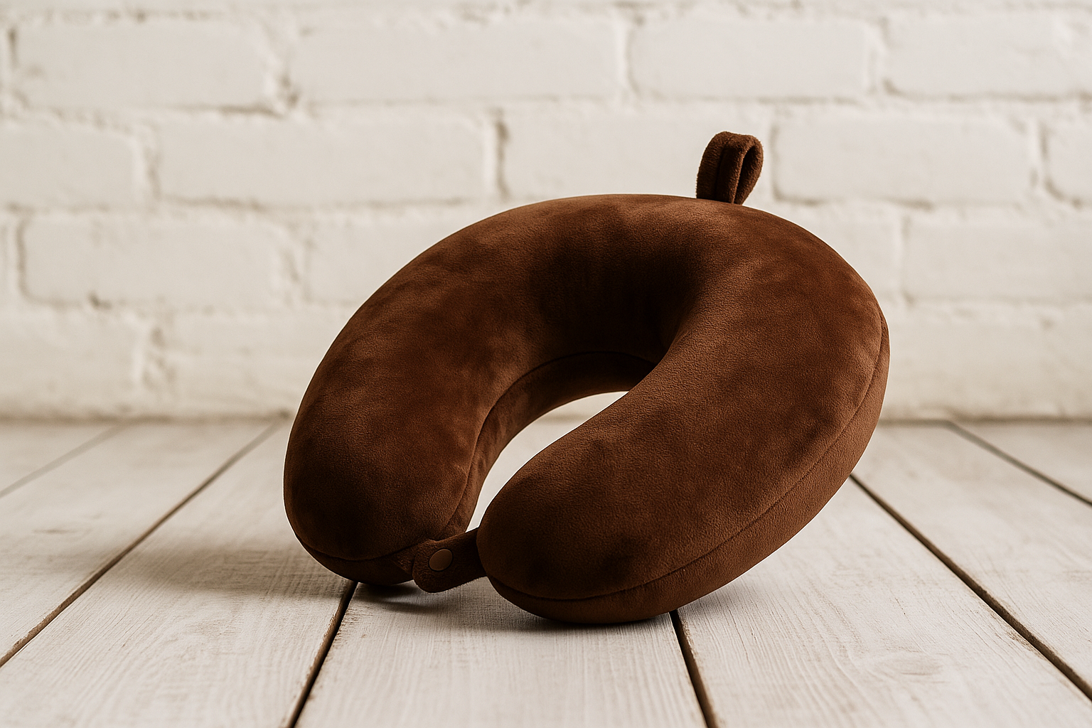 Подушка-рогалик ортопедическая с памятью формы Memory Foam для путешествий Шоколадный (MH-1317/choc)