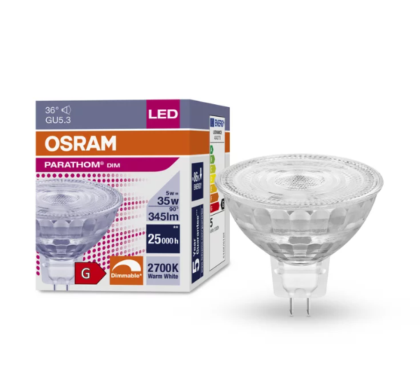 Светодиодная лампа Osram 5 W 12 V 345 lm 36° 2700K GU5,3 рефлекторная (4058075796515) - фото 2