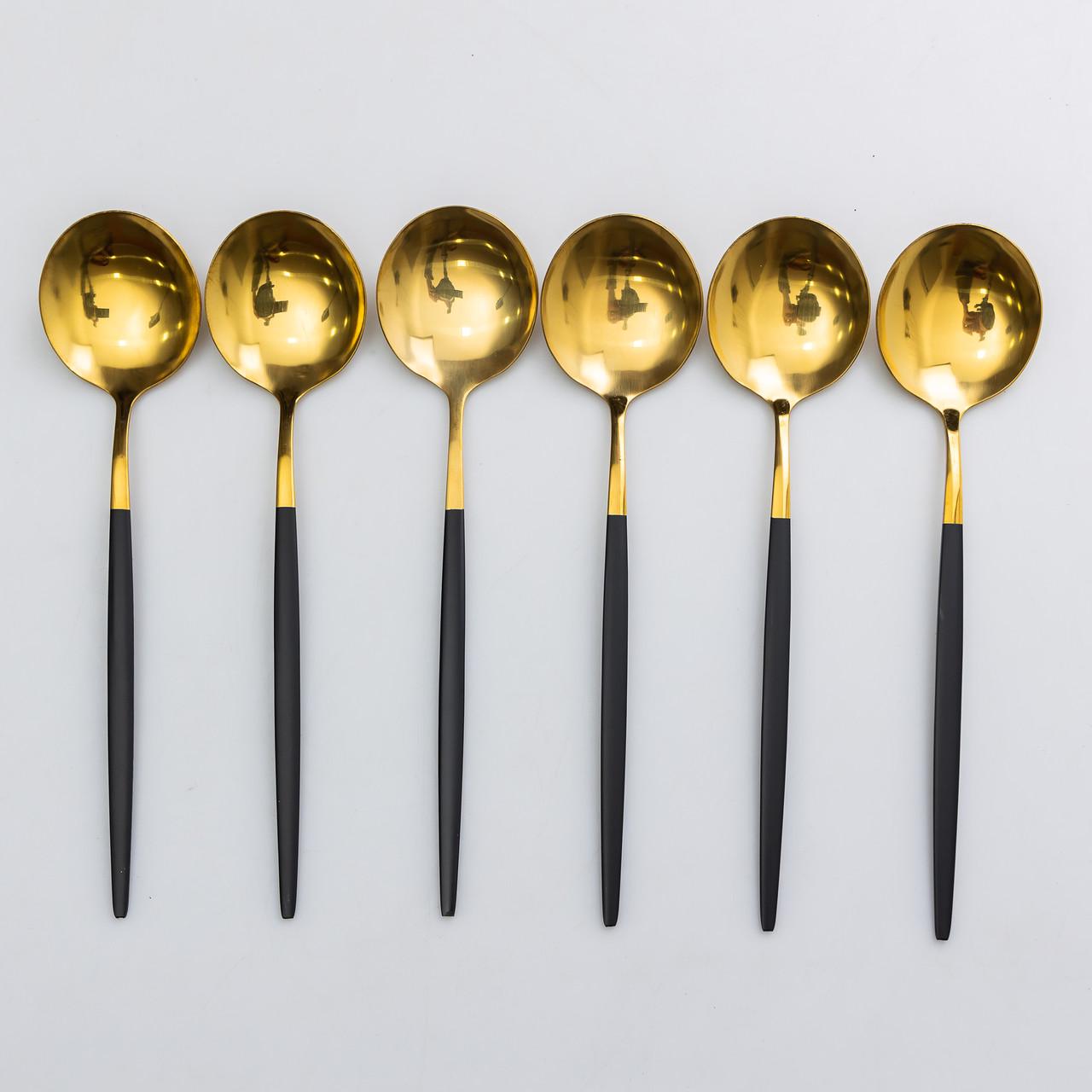 Набор столовых ложек 6 шт. из нержавеющей стали Черный (HP-20-3) - фото 6 Набор столовых ложек 6 шт. из нержавеющей стали Черный (HP-20-3) - фото 6