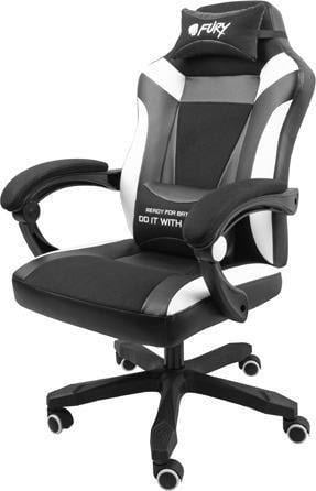 Крісло комп'ютерне для геймера Fury Avenger M Black/White (320339)