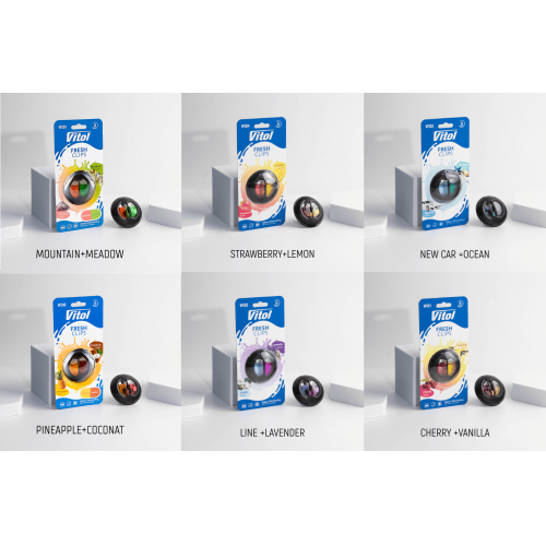 Освежитель воздуха Vitol Fresh Clips на дефлектор Pineapple/Coconat (00000063330) - фото 5 Освежитель воздуха Vitol Fresh Clips на дефлектор Pineapple/Coconat (00000063330) - фото 5