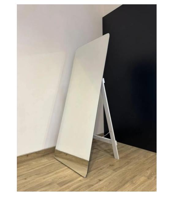 Підлогове дзеркало ZKR прямокутне без рами із закругленими кутами на ніжці 1800х800 мм Білий (29452117)