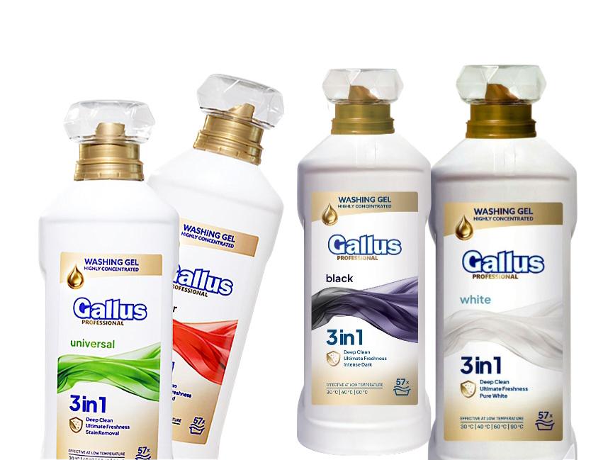 Набір гелю високий концентрат для прання Gallus Professional Universal Black and White Color 3в1 по 57 прань по 2 л 4 шт. (301336/34/12/29)