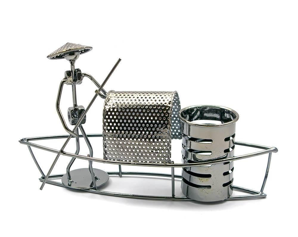 Техно-арт подставка под ручки Лодка металл 15,5х27х7,5 см (25050)