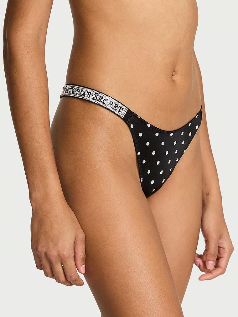 Трусики стринги Victoria's Secret Shine Strap Thong Panty M Черный (27193502)