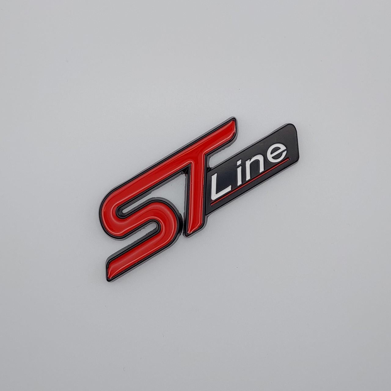 Эмблема надпись ST Line Ford металл 9х3 см Хром/Черный глянцевый (1725153825)