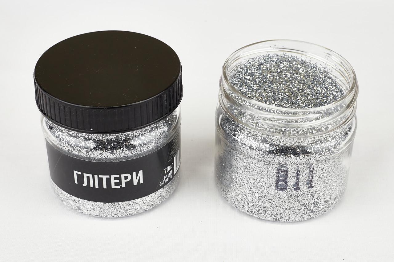 Глитер 811 0,4 мм 1/64 70 мл Серебристый (078112) - фото 2
