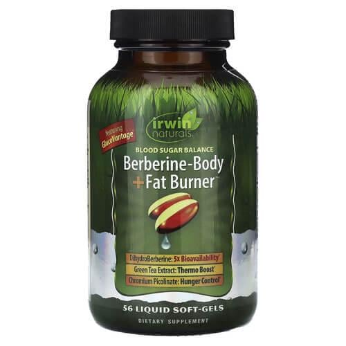 Берберин Irwin Naturals Berberine-Body + Fat Burner 56 Liquid Soft-Gels (IRW-41044)