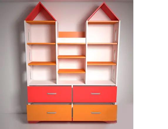 Дитяча шафа-замок Design Service Максі DS/05 Помаранчевий/Білий/Червоний