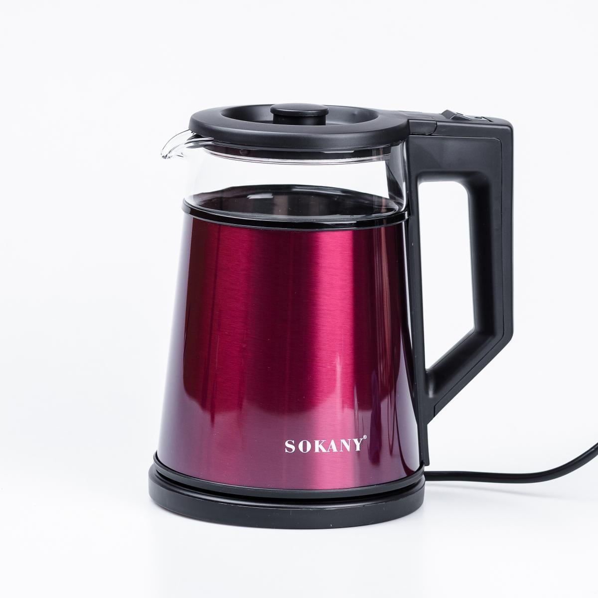 Электрочайник Sokany SK-SH-1076 дисковый 1,7 л Красный (SKSH1076R)
