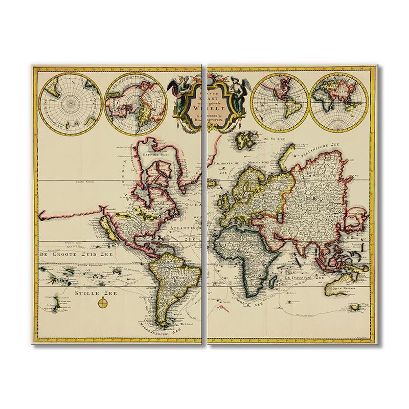 Винтажная карта Плоская карта Гиле-Верельта 2 модуля 40х60 см