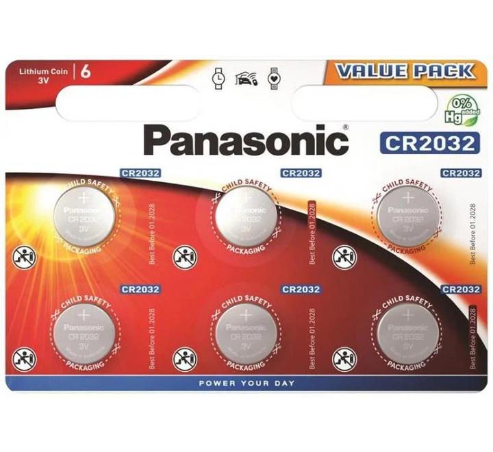 Батарейка Panasonic CR2032 Lithium 3v 6 шт. (33146482)