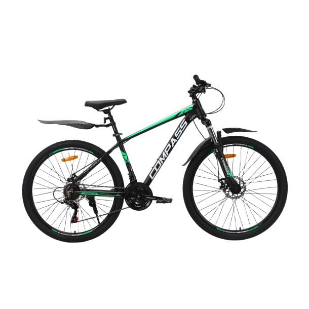 Велосипед CrossBike COMPASS 27,5" 17" Чорний/Зелений (593)