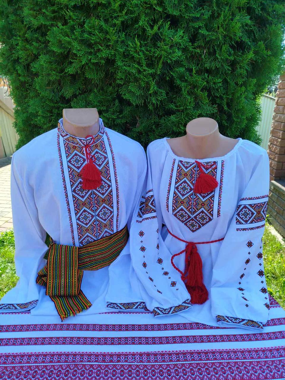 Сорочки вишиті для пари Орнамент р. 56 Червоний/Білий (29378552)