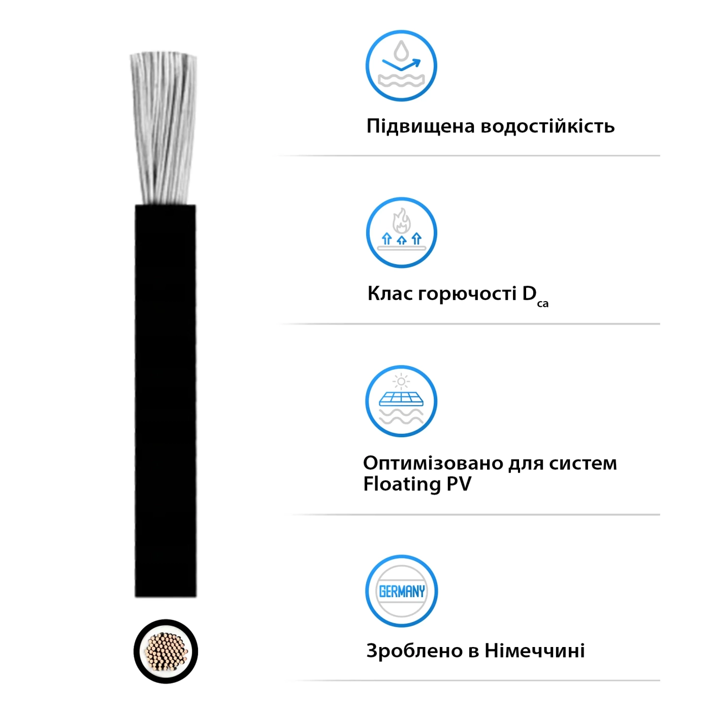 Кабель для солнечных панелей KBE Solar DB+ 1х6 мм.кв мягкий одножильный-многопроволочный Черный (730600015060QUSW) - фото 4