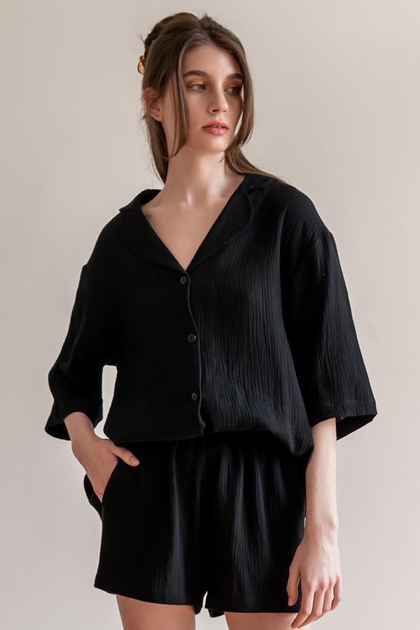 Пижама FORLY с шортами из муслина Darkness XS/S (ML0081-16-58)