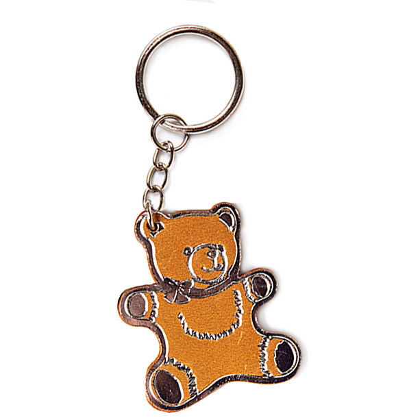 Брелок для ключей Мишка кожаный (Trinket-Bear-S190-Silver)