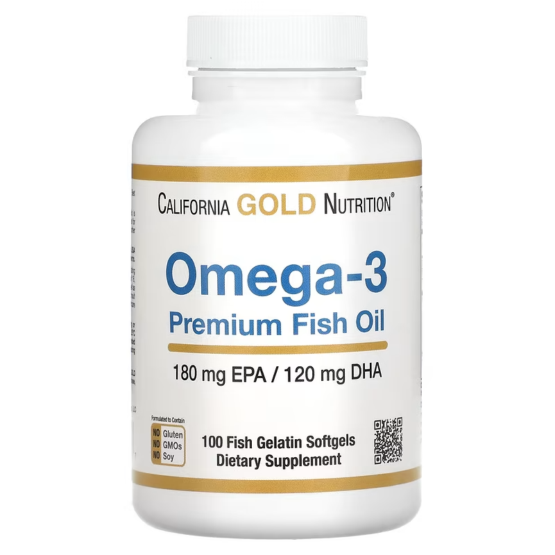 Жирные кислоты California Gold Nutrition 180 мг/120 мг 100 капс.