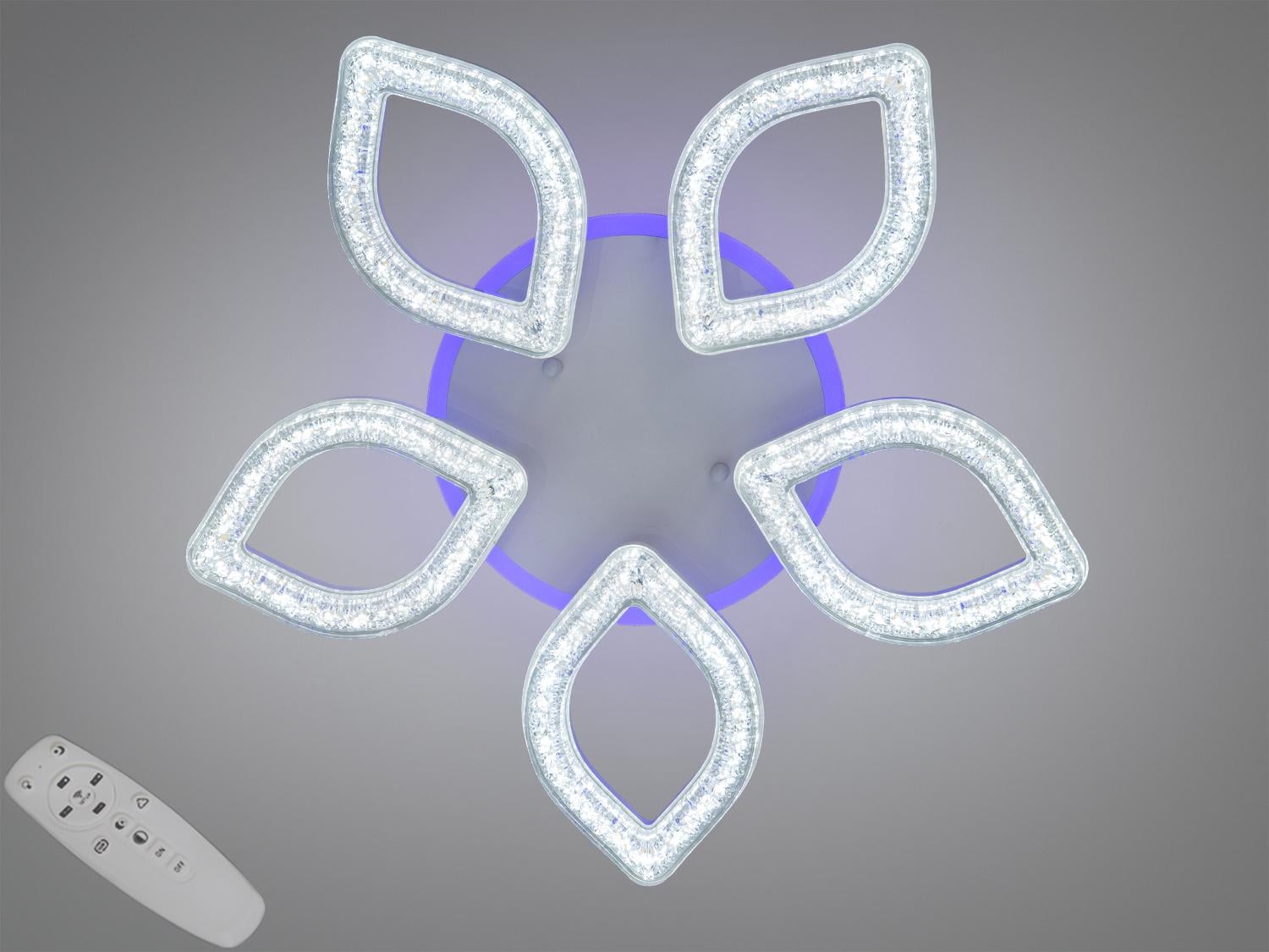 Люстра LED потолочная 5 лепестков/пульт 52W S2599/5WH 3col dim Белый