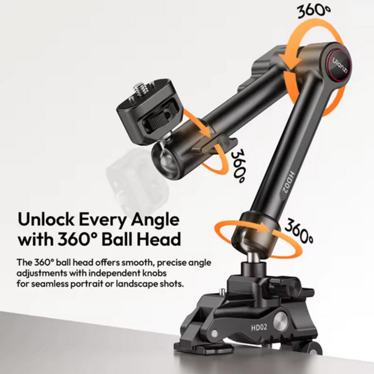 Штатив-тримач для камери Ulanzi HD02 10" Magic Arm Kit 1/4" Black (T098) - фото 4