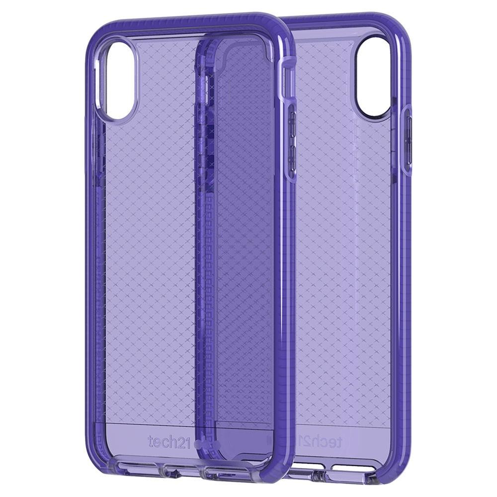 Чехол силиконовый противоударный Tech21 Evo Check для Iphone XS Max Ultra Violet