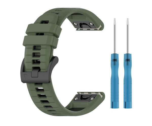 Ремешок Sport Silicone Dual Color для смарт-часов Garmin Fenix 8 43 мм 20 мм Зеленый с черным