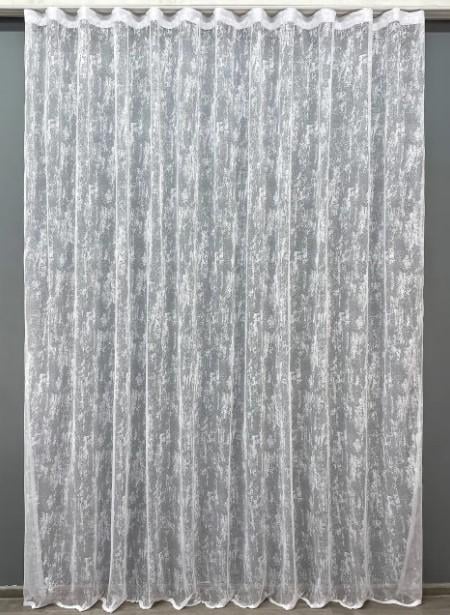 Тюль в спальню/вітальню жакард Мармур Білий (1447т)
