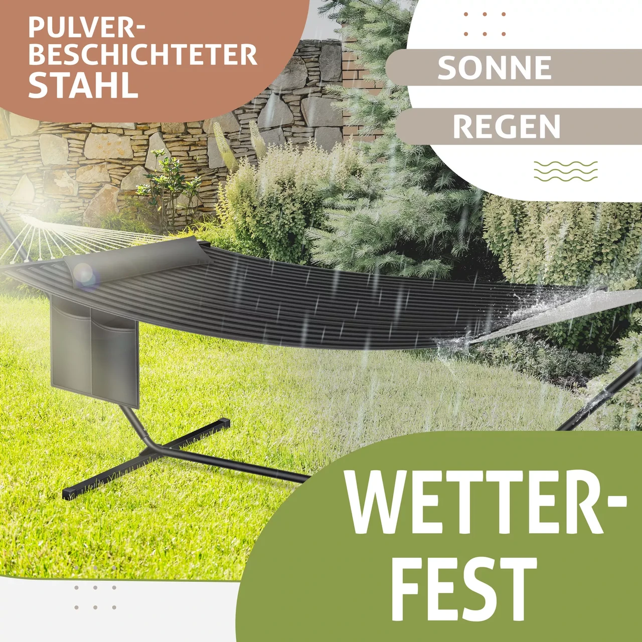 Гамак подвесной для сада и дачи KESSER 200 кг 360x120x115 см (4260729118875) - фото 4 Гамак подвесной для сада и дачи KESSER 200 кг 360x120x115 см (4260729118875) - фото 4