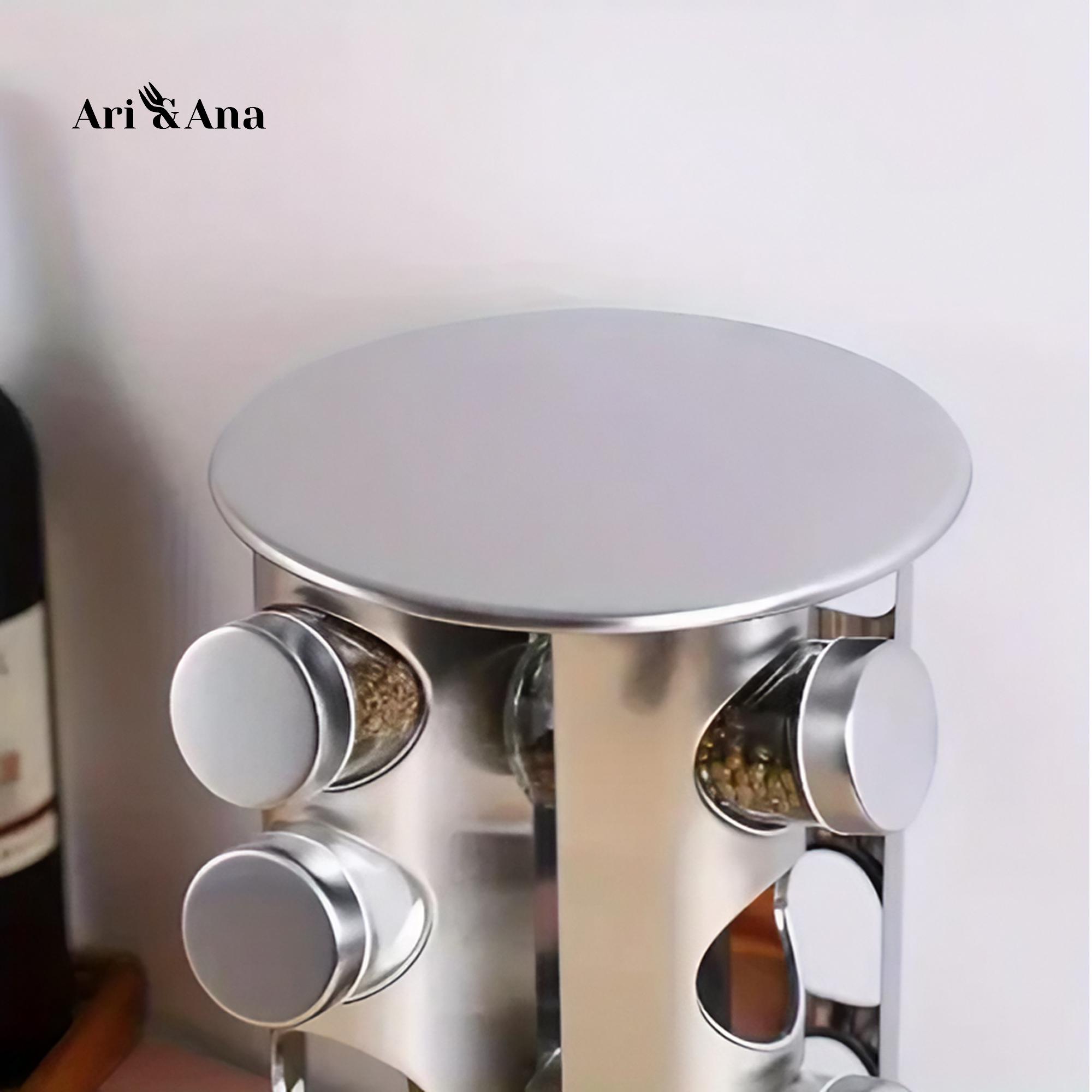 Набір баночок Ari/Ana для спецій на круглій обертовій підставці 16 скляних ємностей - фото 8 Набір баночок Ari/Ana для спецій на круглій обертовій підставці 16 скляних ємностей - фото 8