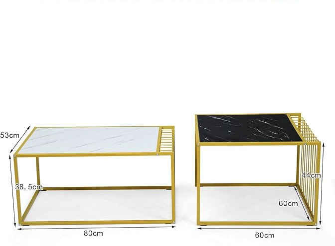 Комплект журнальних столів Costway Scorpion з штучного мармуру (4738) - фото 2 Комплект журнальних столів Costway Scorpion з штучного мармуру (4738) - фото 2