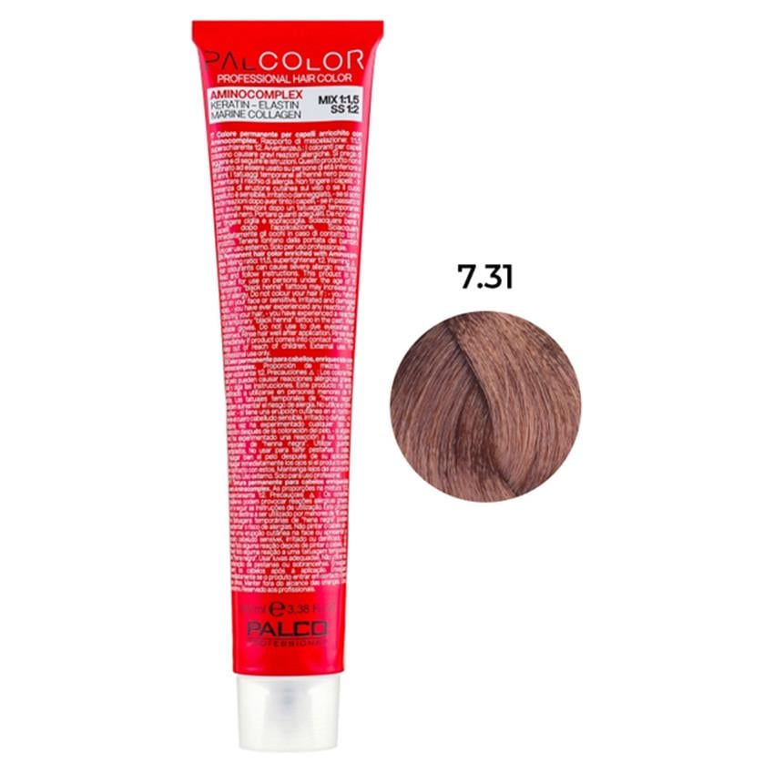 Крем-краска для волос PALCO с комплексом аминокислот 100 мл  7.31 блонд средний пепельный золотистый (2518049152)