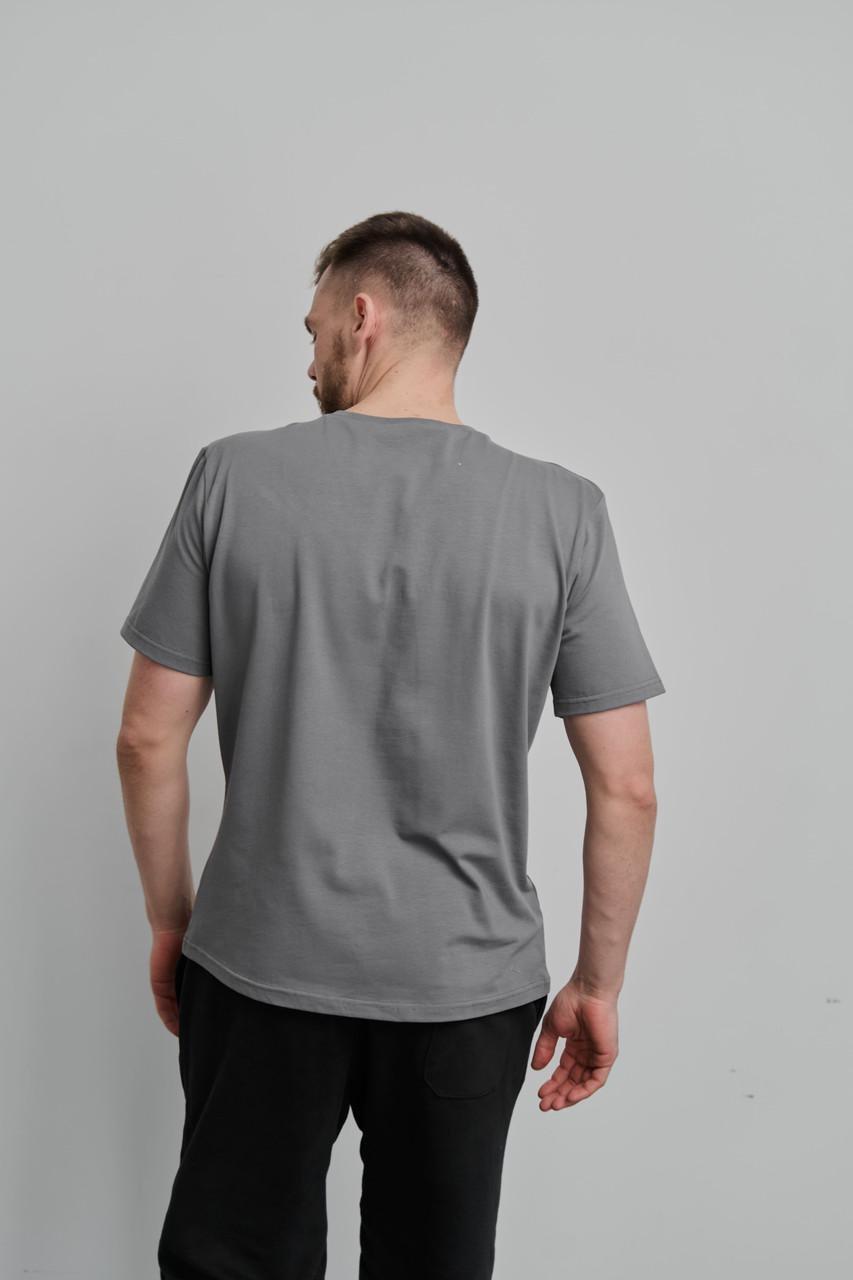 Футболка чоловіча Cotton Basic 4XL Темно-сірий (2157195570) - фото 2