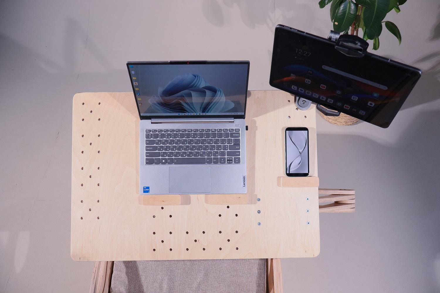 Стіл комп'ютерний трансформер ТО-17 для роботи напів-лежачи та лежачи Натуральний - фото 12 Стіл комп'ютерний трансформер ТО-17 для роботи напів-лежачи та лежачи Натуральний - фото 12