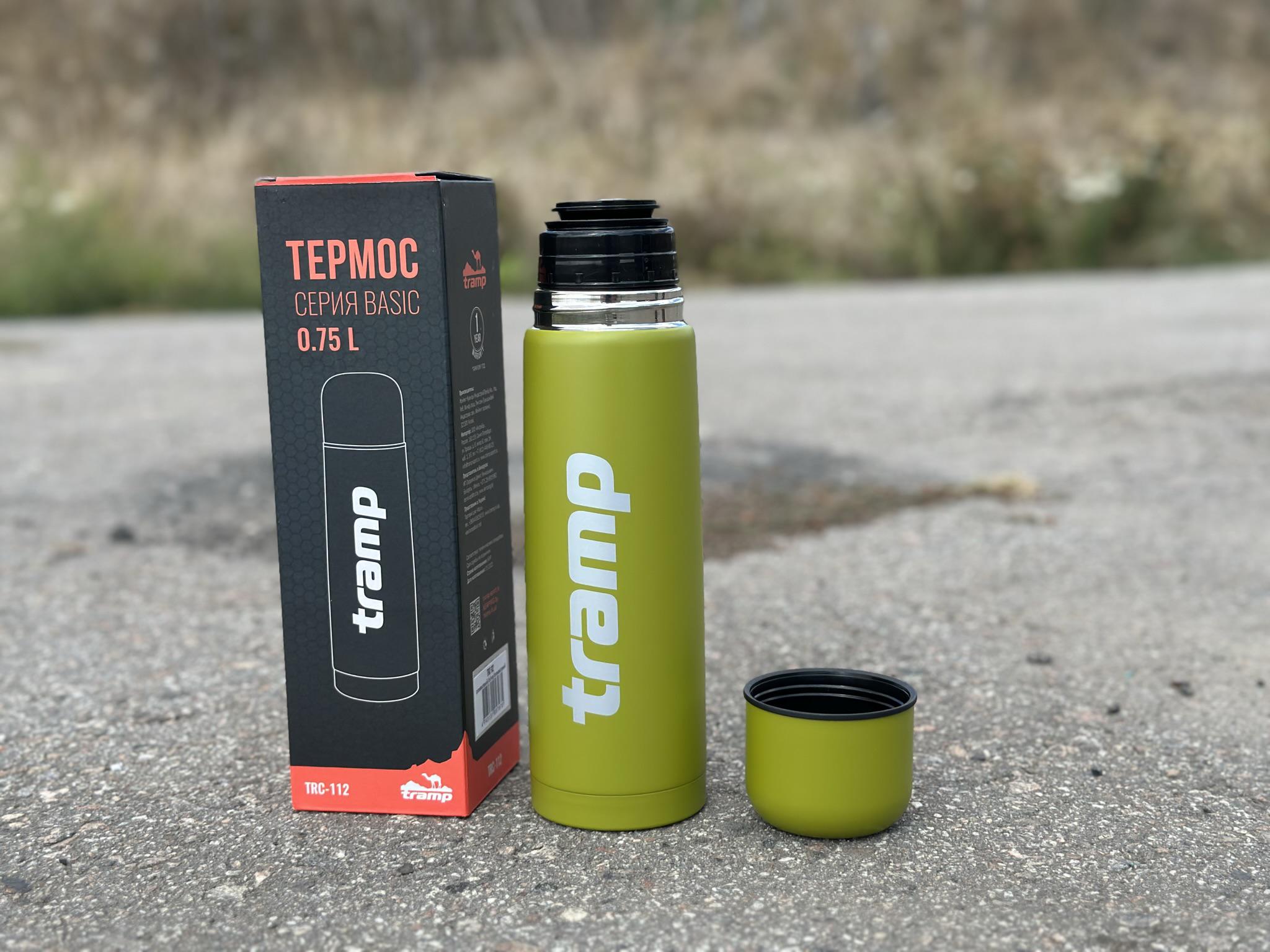 Термос для чая и напитков Tramp Basic с нержавейки держит 12 ч. 0,75 л (TRC-112-olive) - фото 5